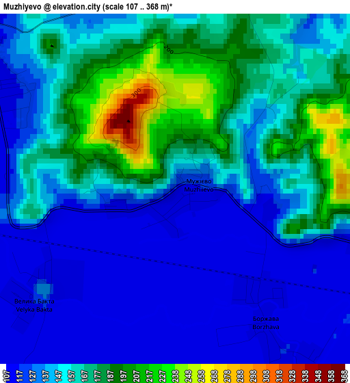 Muzhiyevo elevation map