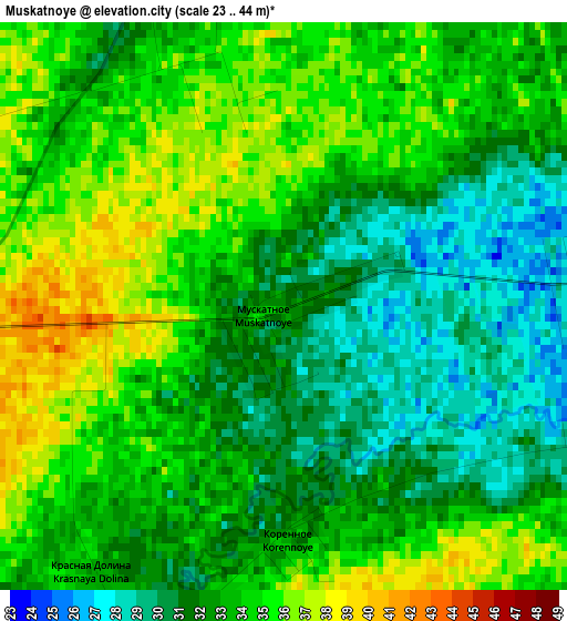 Muskatnoye elevation map