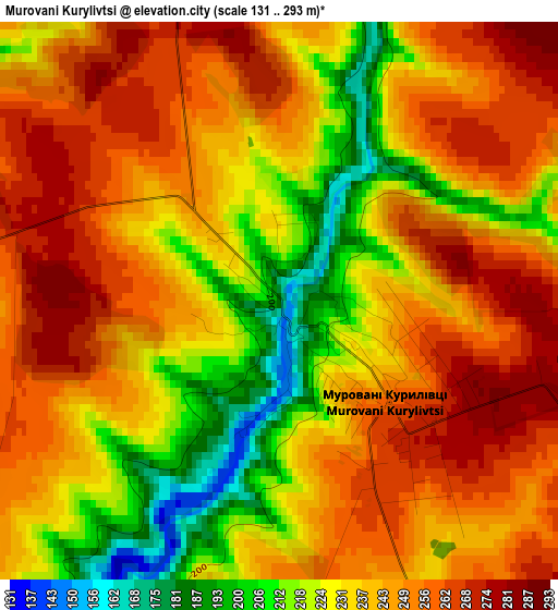 Murovani Kurylivtsi elevation map