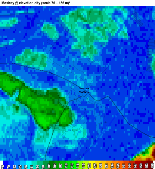 Moshny elevation map