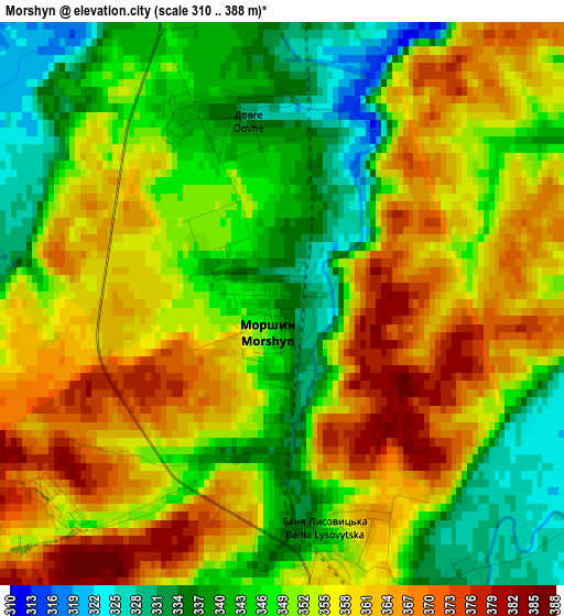 Morshyn elevation map