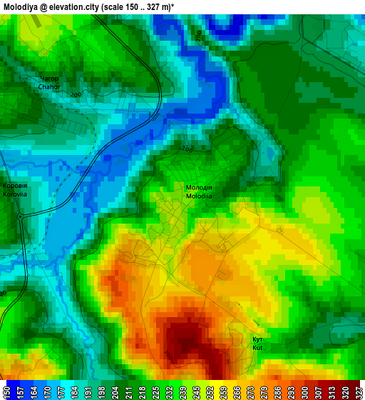 Molodiya elevation map