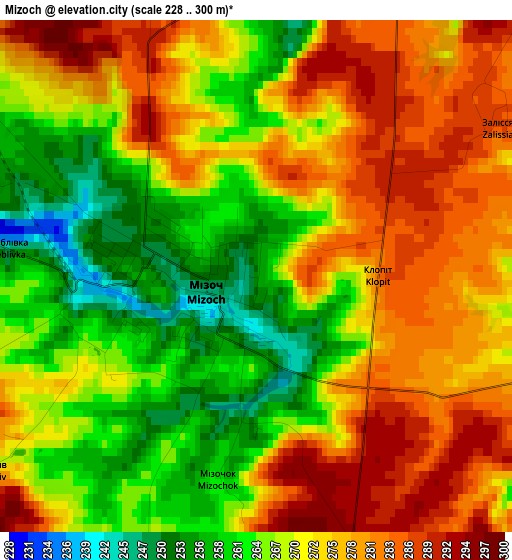 Mizoch elevation map