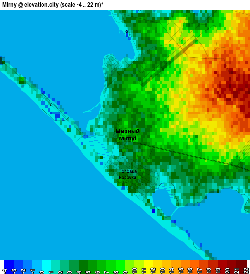 Mirny elevation map