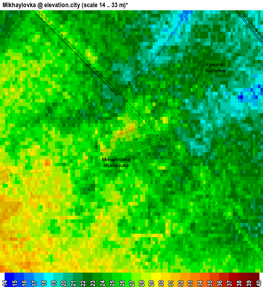 Mikhaylovka elevation map