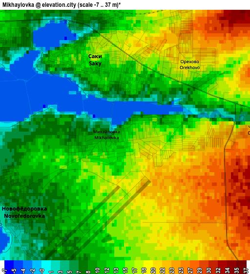 Mikhaylovka elevation map