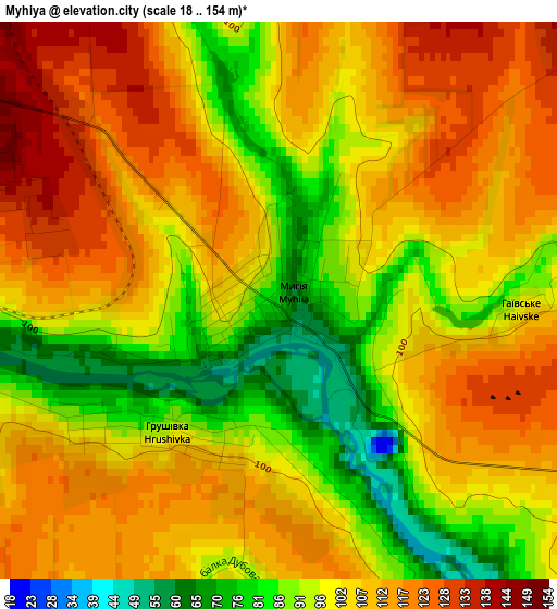 Myhiya elevation map