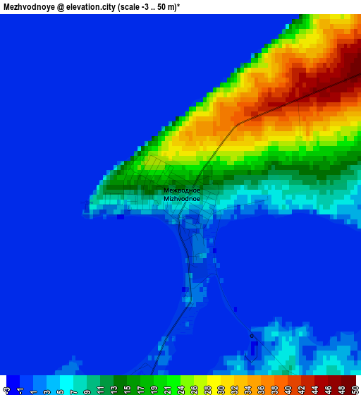 Mezhvodnoye elevation map