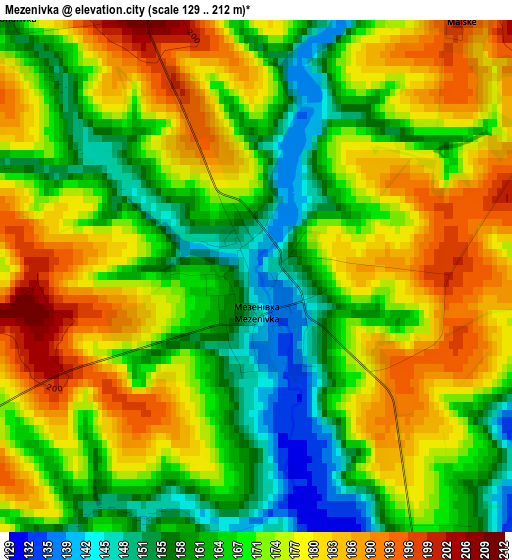 Mezenivka elevation map