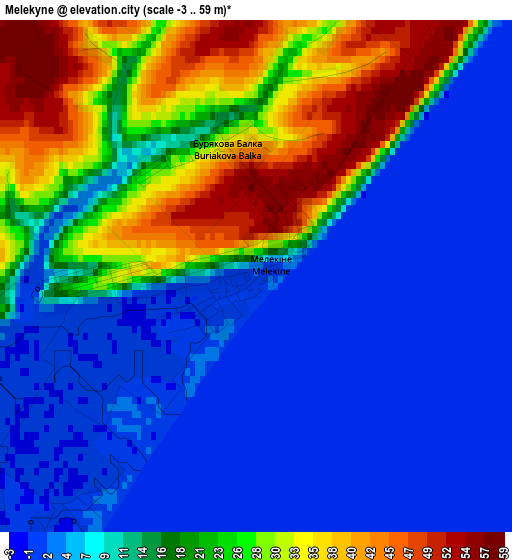 Melekyne elevation map