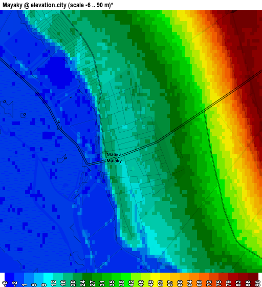 Mayaky elevation map