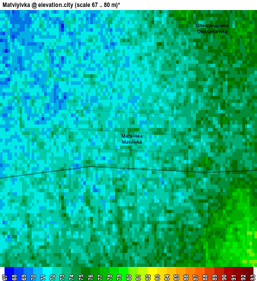 Matviyivka elevation map