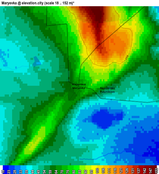 Maryevka elevation map