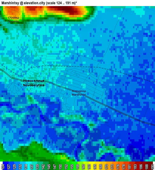 Marshintsy elevation map