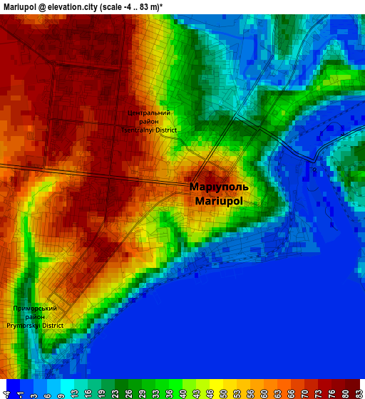 Mariupol elevation map