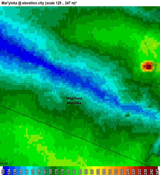 Mar'yinka elevation map