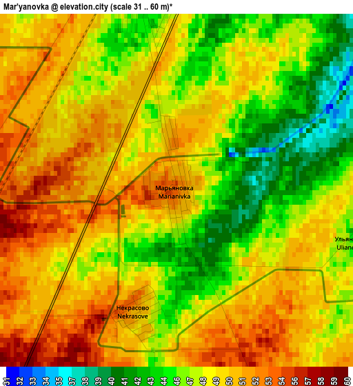 Mar’yanovka elevation map