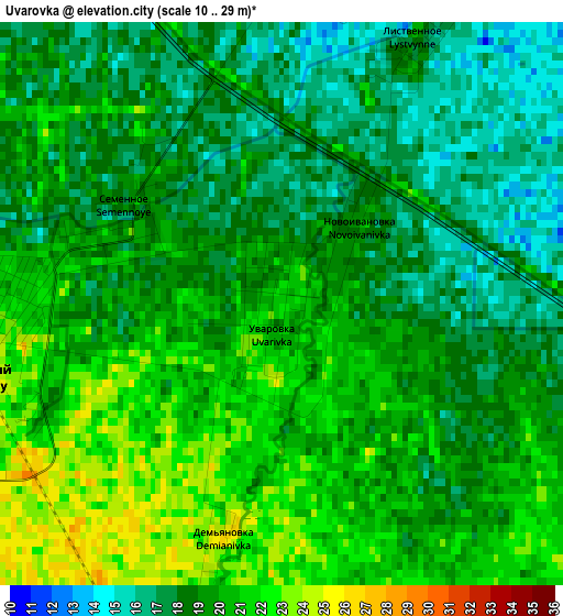 Uvarovka elevation map