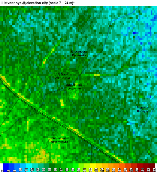 Listvennoye elevation map