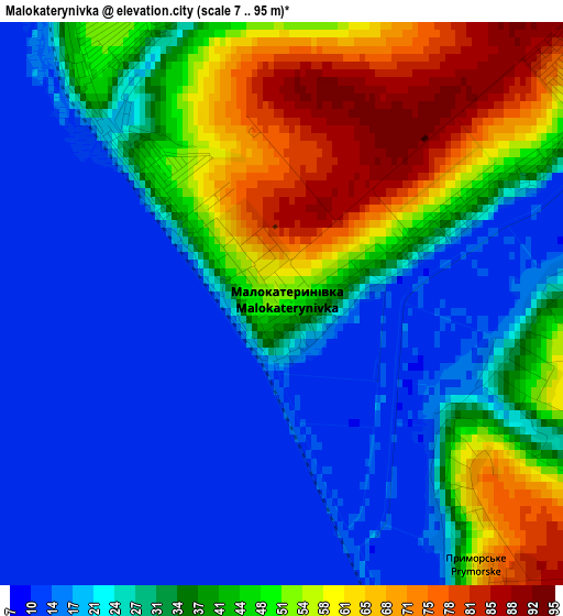 Malokaterynivka elevation map