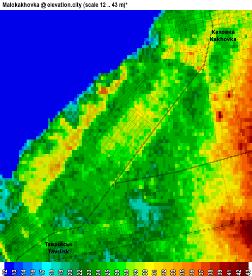 Malokakhovka elevation map