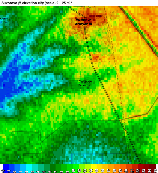 Suvorovo elevation map