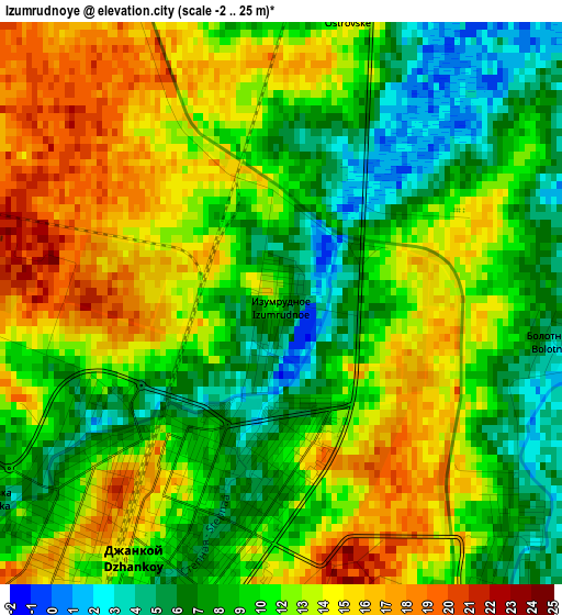 Izumrudnoye elevation map