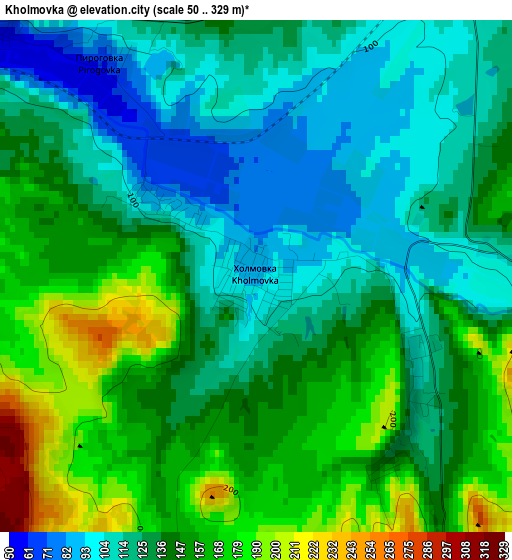 Kholmovka elevation map