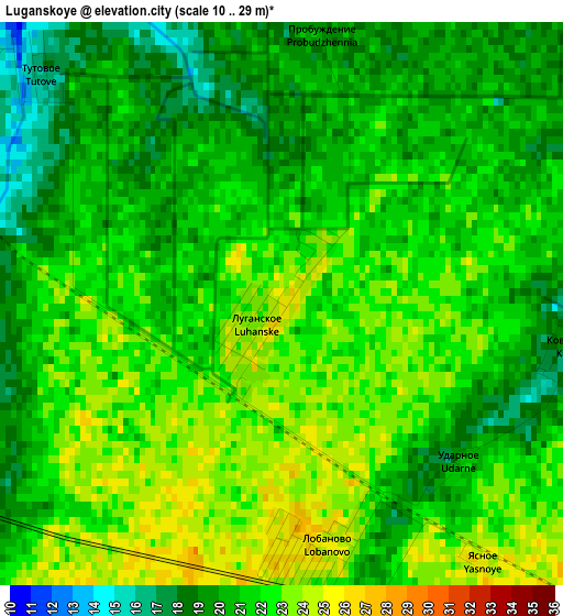 Luganskoye elevation map