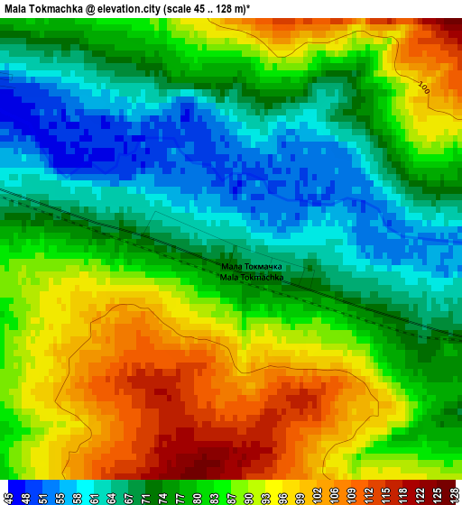 Mala Tokmachka elevation map