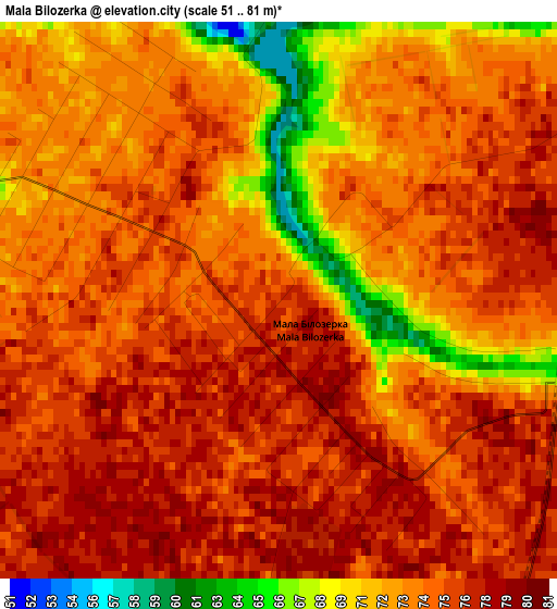 Mala Bilozerka elevation map