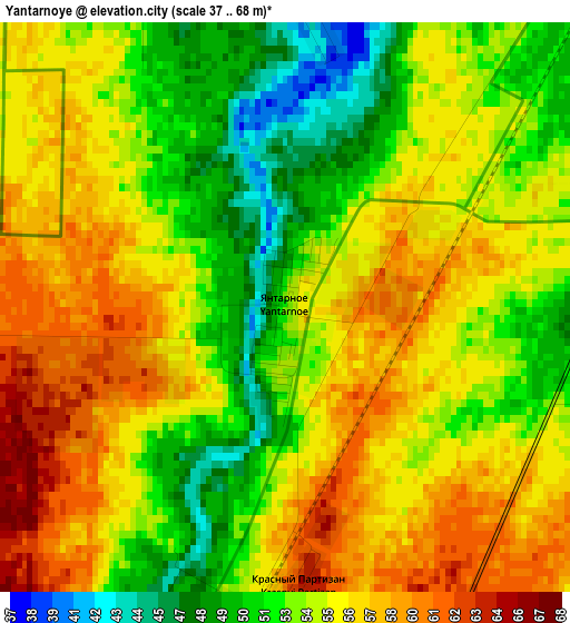 Yantarnoye elevation map