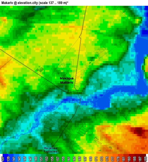 Makariv elevation map