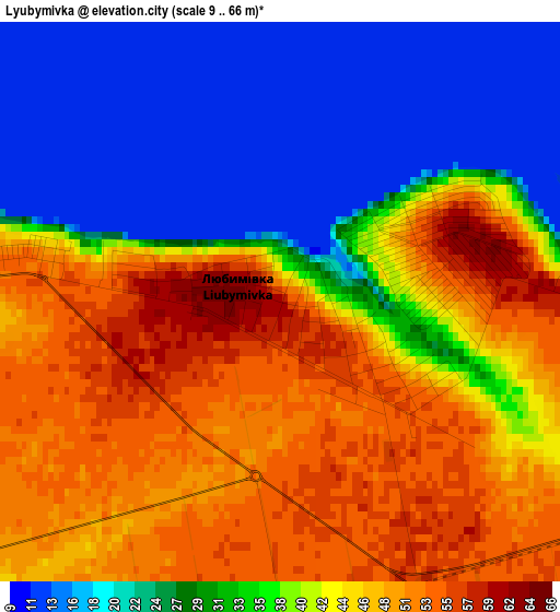 Lyubymivka elevation map