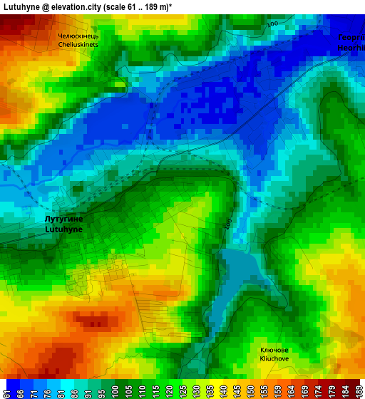 Lutuhyne elevation map