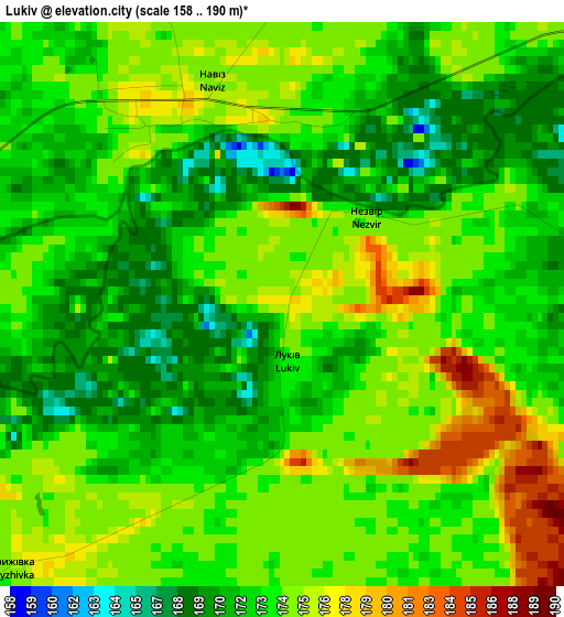 Lukiv elevation map