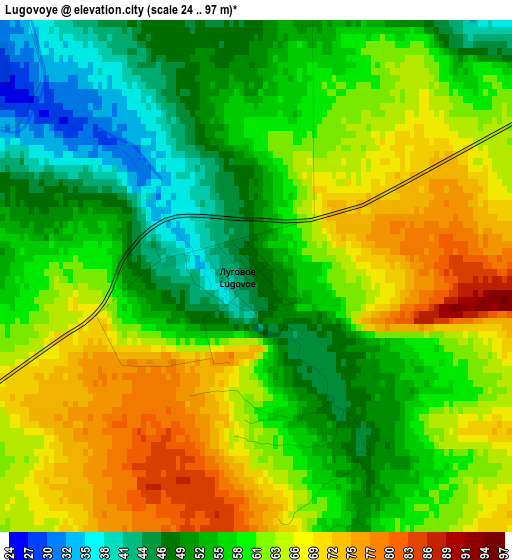 Lugovoye elevation map