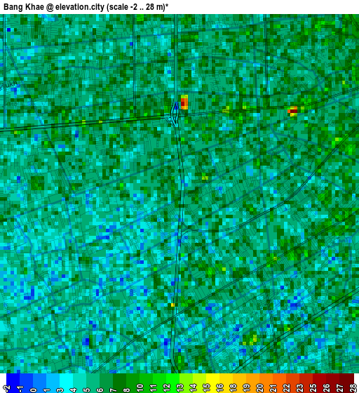 Bang Khae elevation map