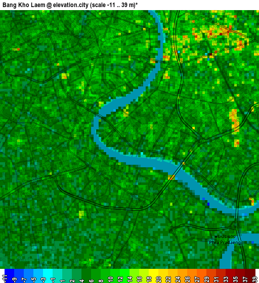 Bang Kho Laem elevation map