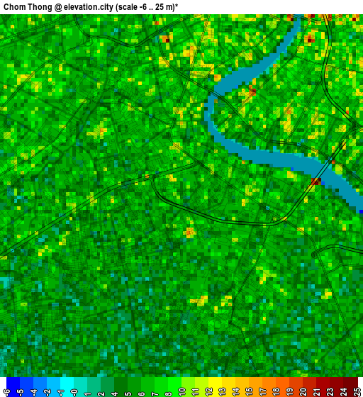 Chom Thong elevation map
