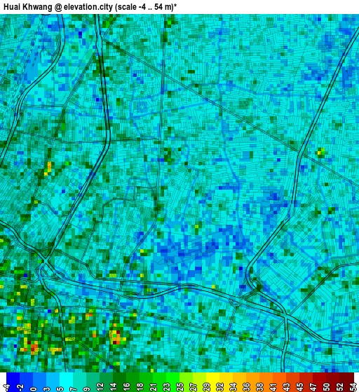 Huai Khwang elevation map