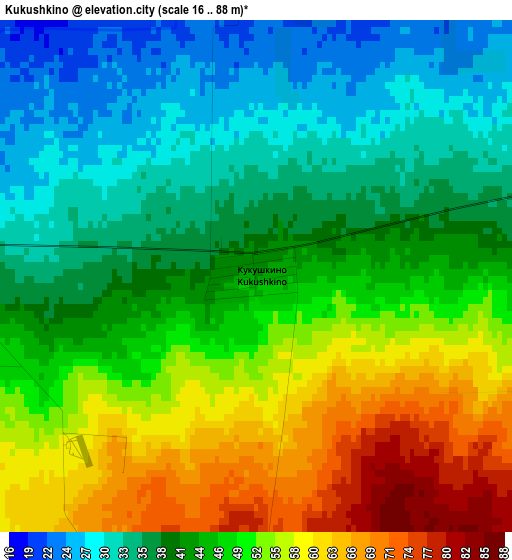 Kukushkino elevation map