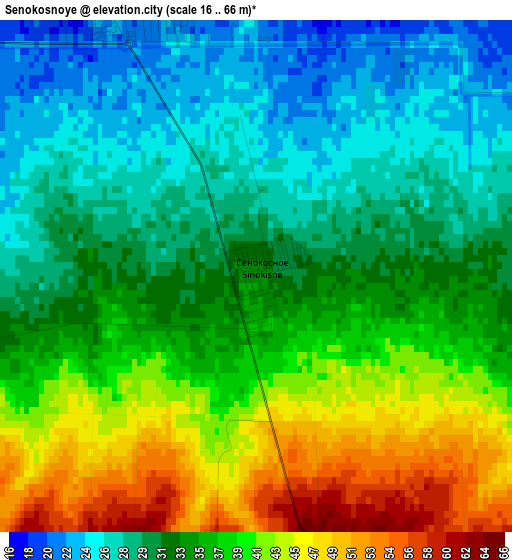 Senokosnoye elevation map