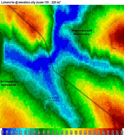 Luhans’ke elevation map