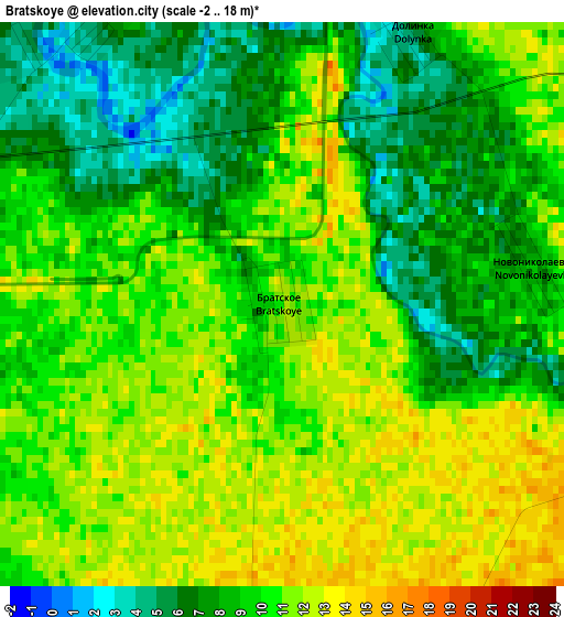 Bratskoye elevation map