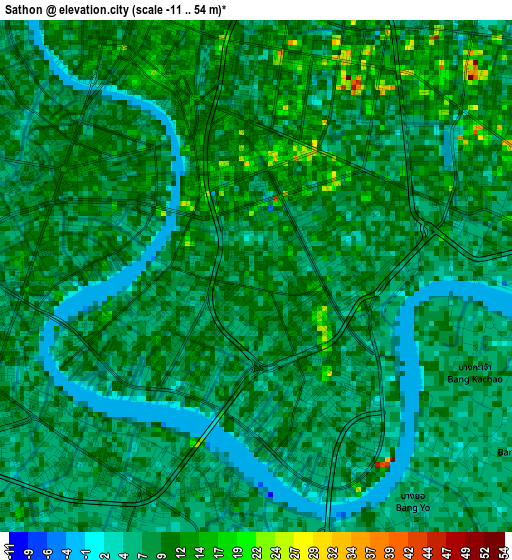 Sathon elevation map