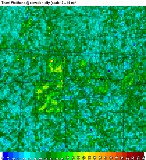 Thawi Watthana elevation map