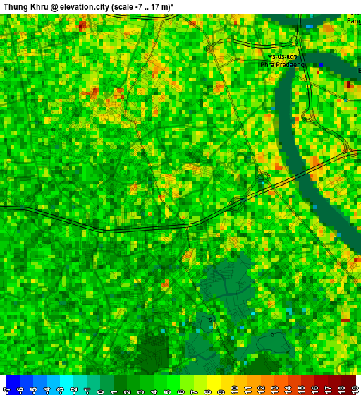 Thung Khru elevation map