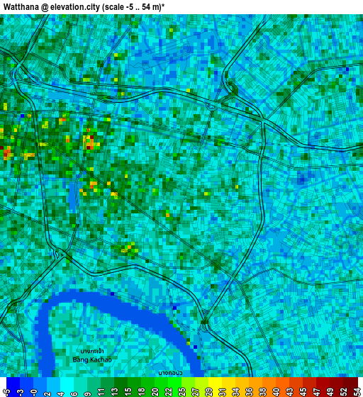 Watthana elevation map
