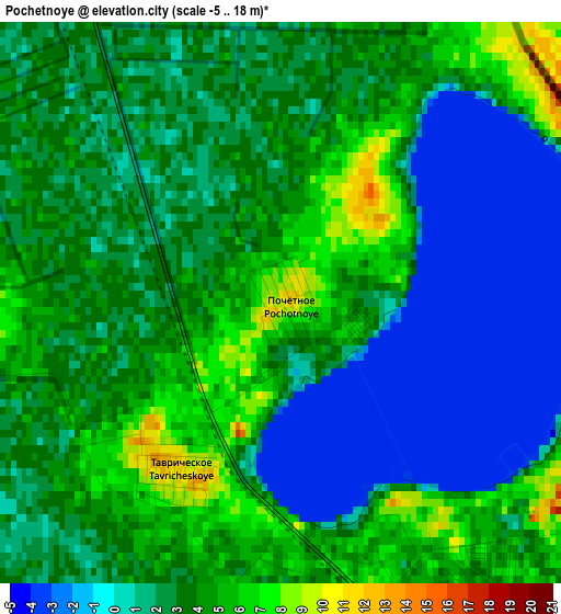 Pochetnoye elevation map